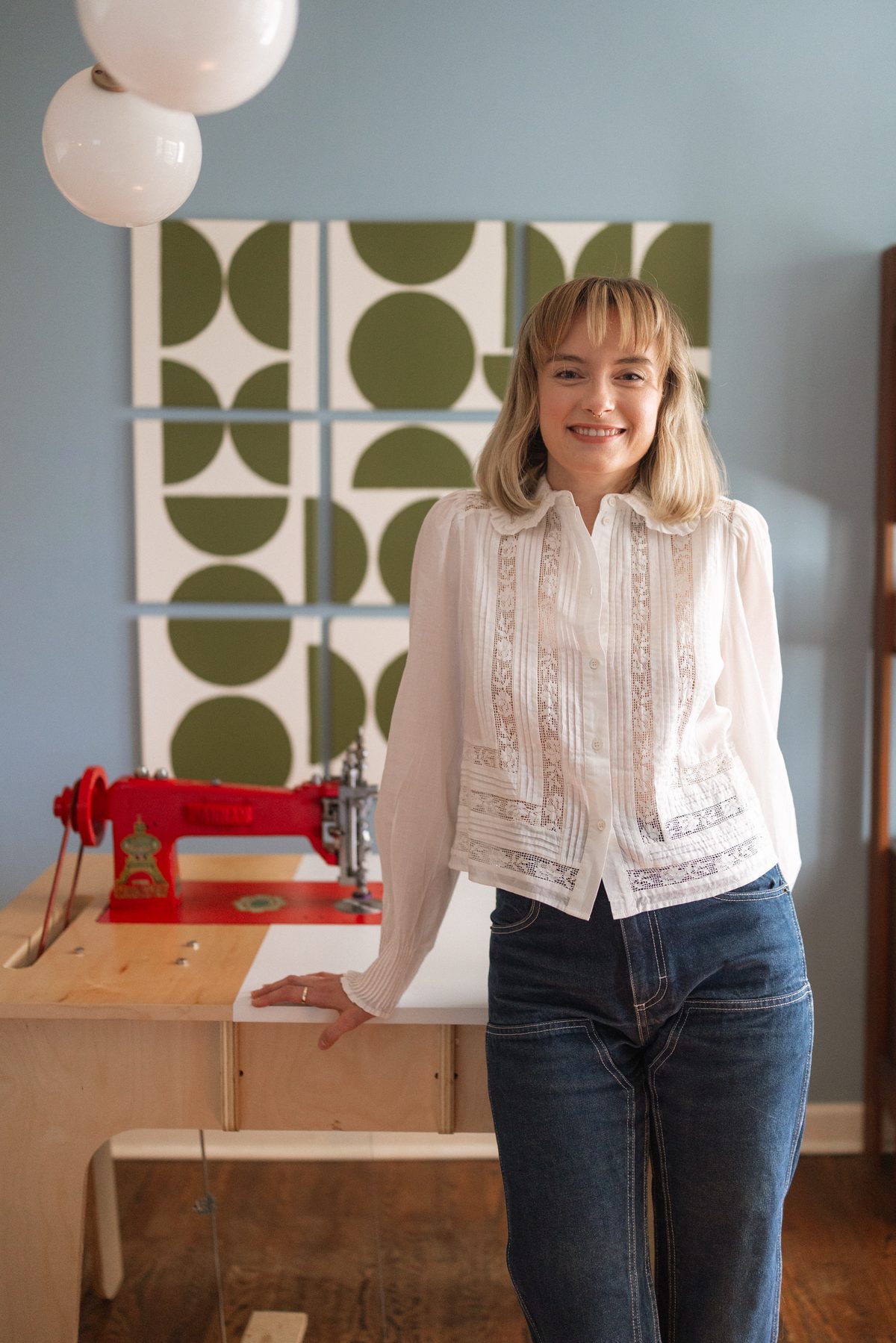 Chloe in the studio